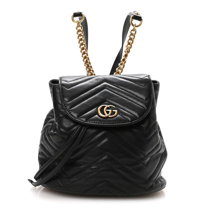 Calfskin Matelasse GG Marmont Flap Backpack Black