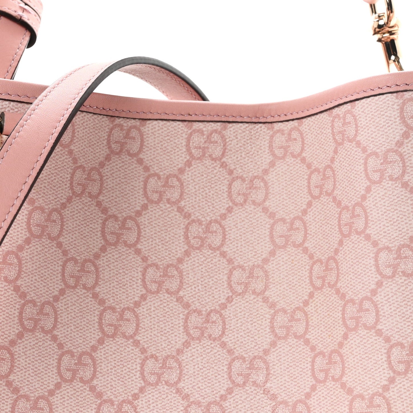 GG Supreme Monogram Emblem Mini Bucket Bag Pink