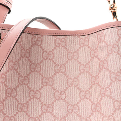 GG Supreme Monogram Emblem Mini Bucket Bag Pink