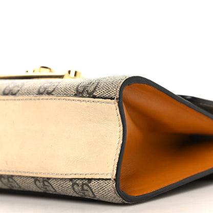 GG Supreme Monogram Calfskin Small Padlock Shoulder Bag Beige Mystic White Sun Oil