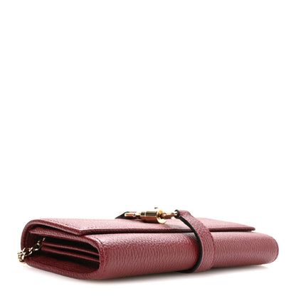 Pebbled Calfskin Jackie 1961 Chain Wallet Burgundy