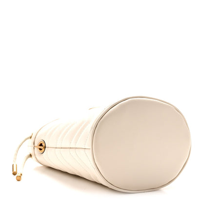 Calfskin Matelasse Mini GG Marmont 2.0 Bucket Bag White