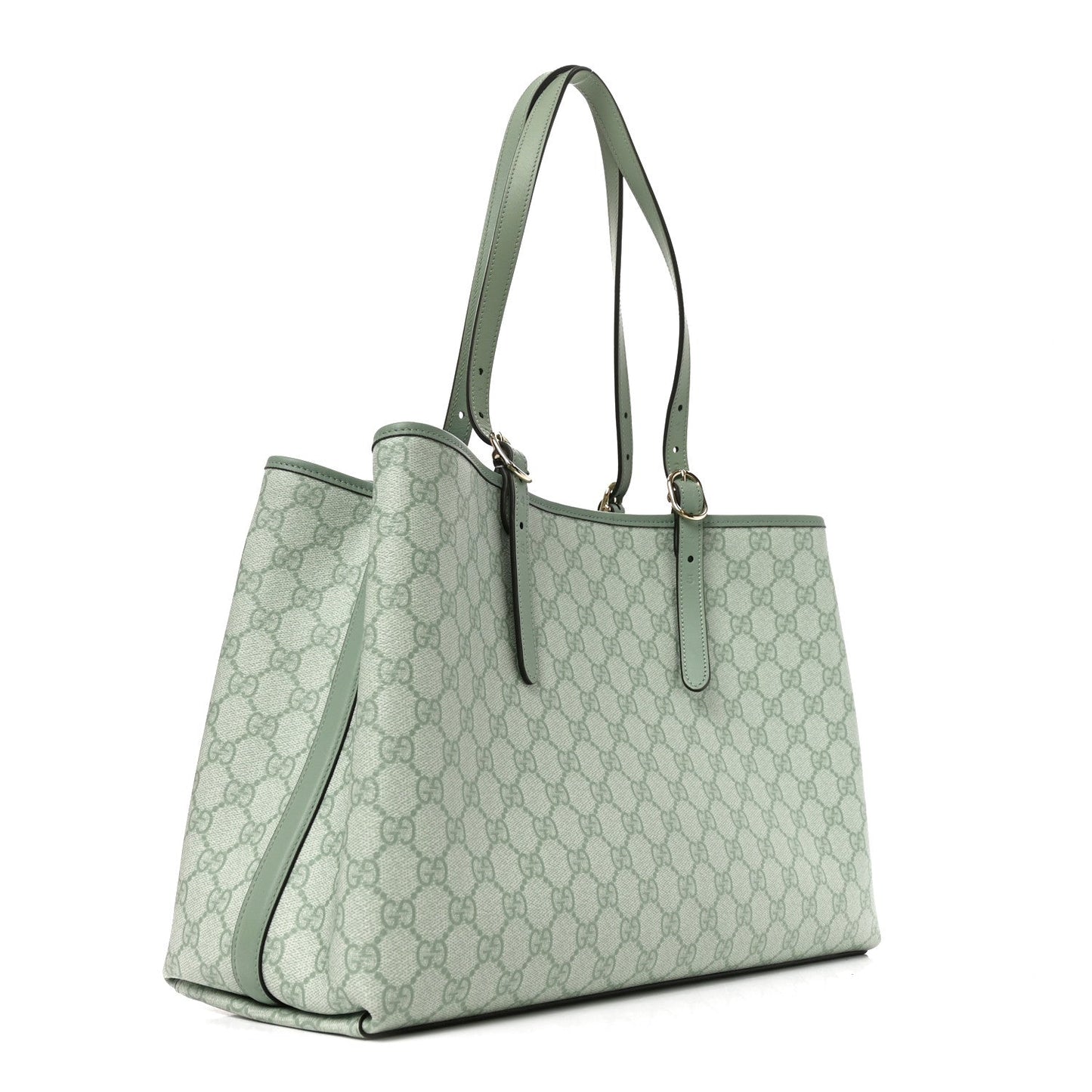 GG Supreme Monogram Emblem Large Tote Bag Sage Green