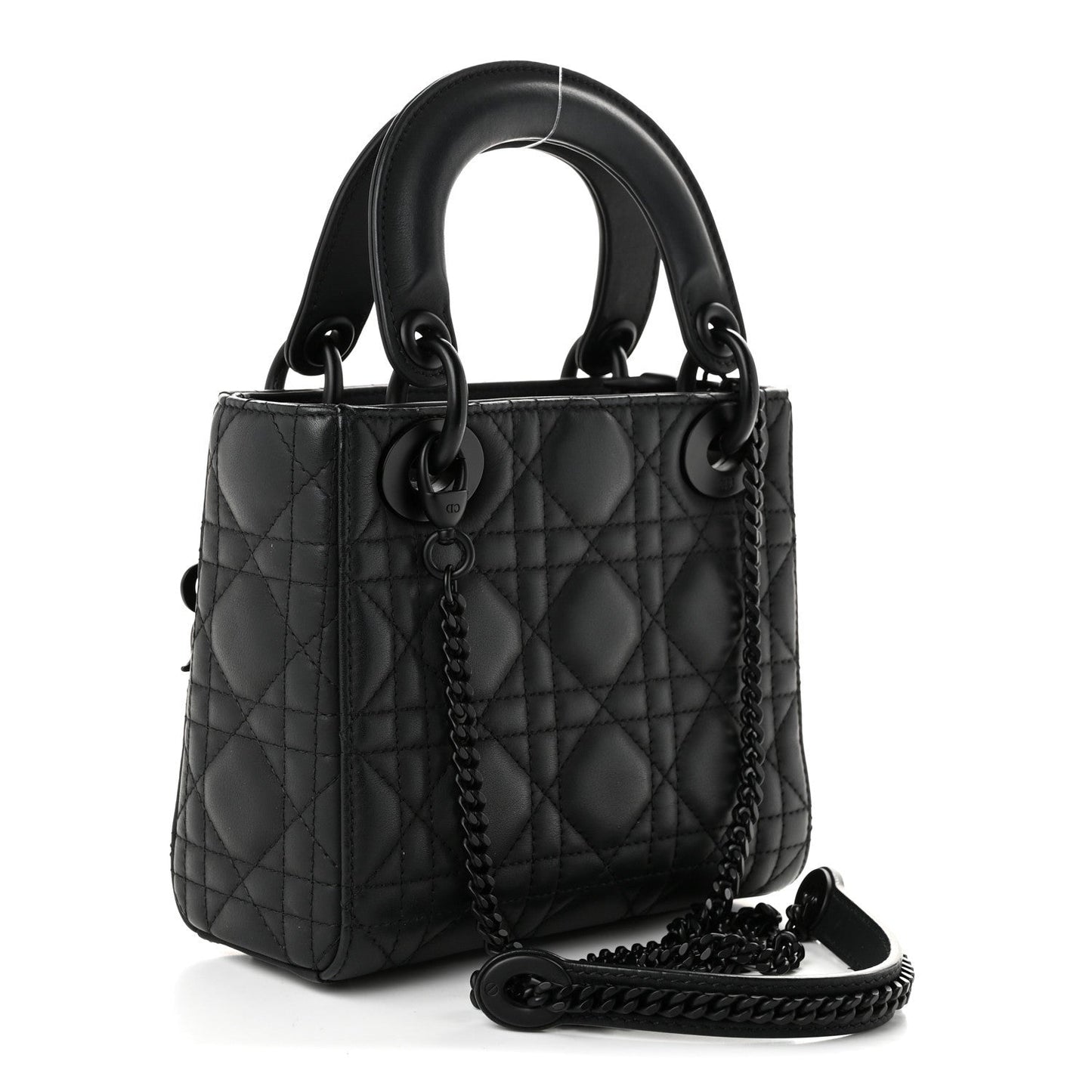 Ultra Matte Calfskin Cannage Mini Lady Dior Black