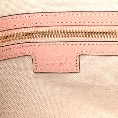 GG Supreme Monogram Textured Dollar Calfskin Web Medium Savoy Duffle Bag Rose Pink
