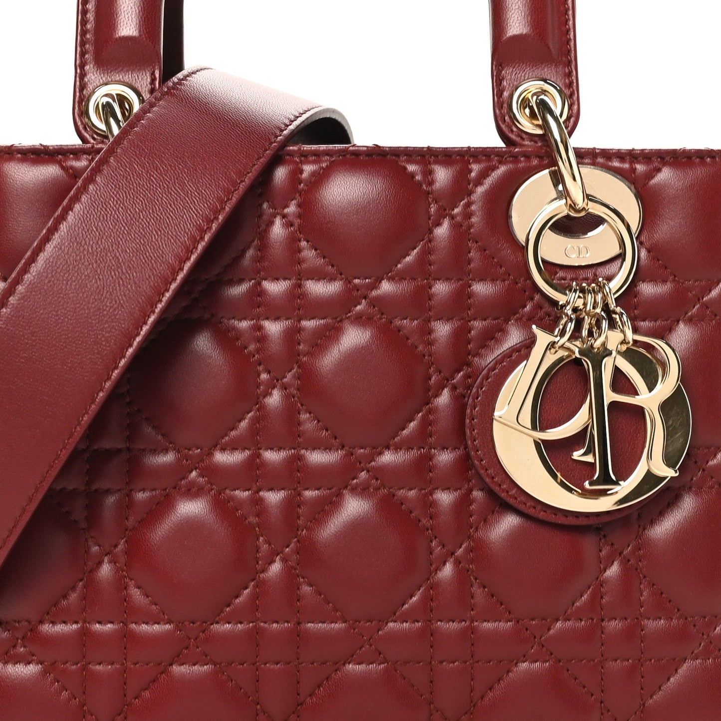 Lambskin Cannage Small My ABCDior Lady Bordeaux