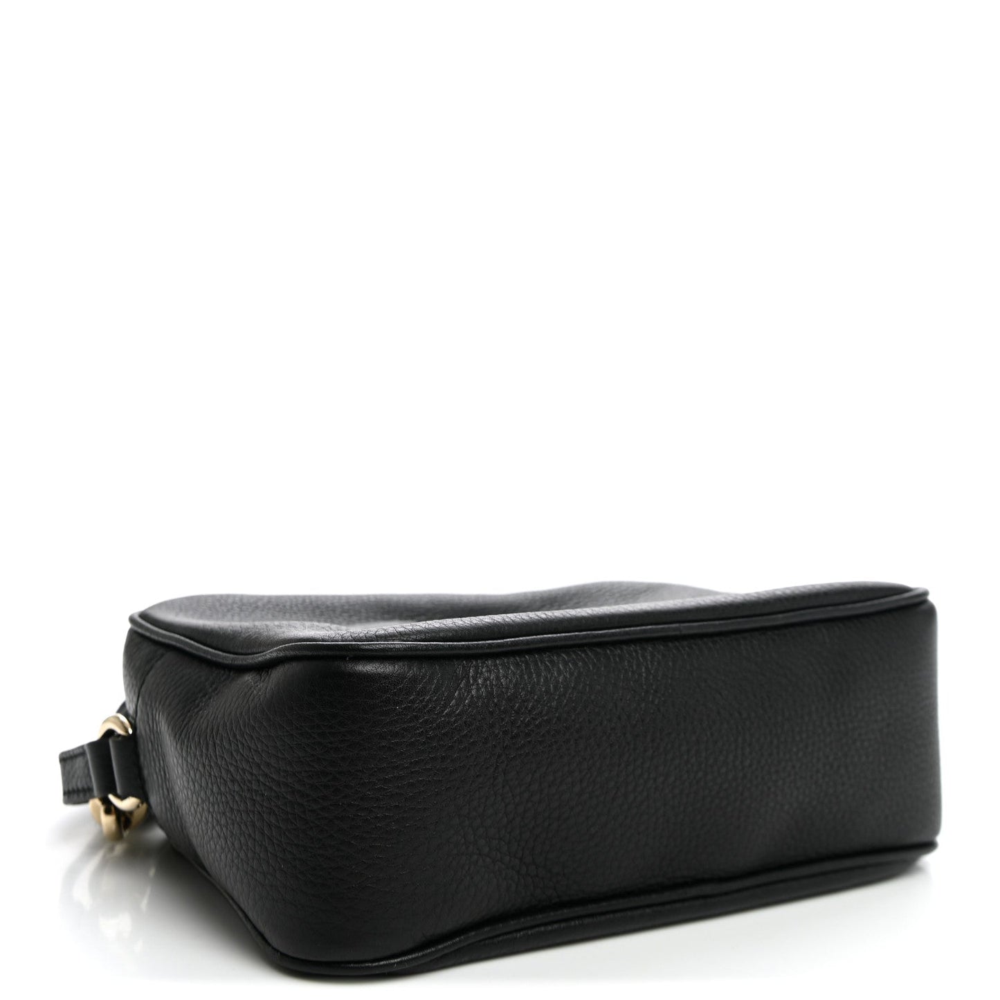 Pebbled Calfskin Small Soho Disco Bag Black