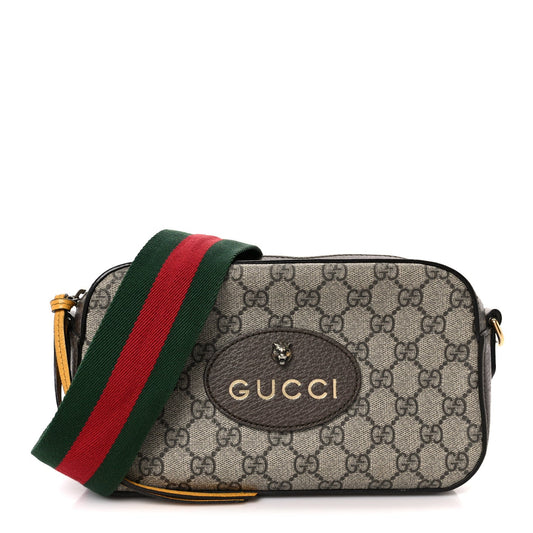 GG Supreme Monogram Web Neo Vintage Shoulder Bag Beige New Acero Crop