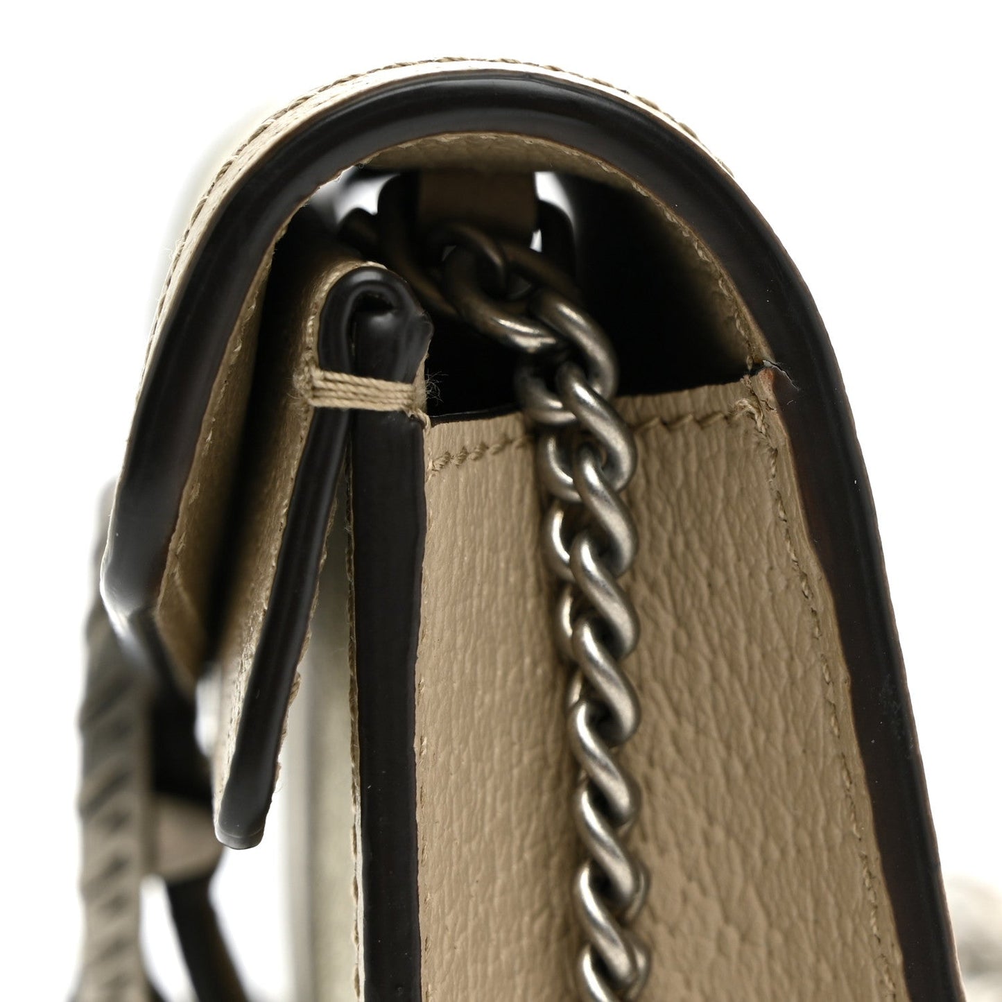 GG Supreme Monogram Textured Dollar Calfskin Super Mini Dionysus Shoulder Bag Beige Mystic White Oatmeal