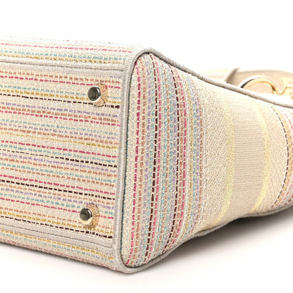 Canvas Embroidered Medium Lady D-Lite Beige Multicolor