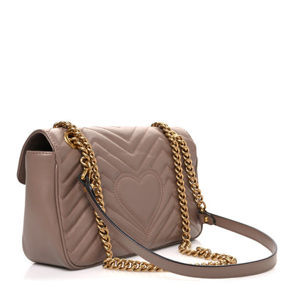 Calfskin Matelasse Small GG Marmont Shoulder Bag Porcelain Rose