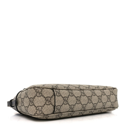 GG Supreme Monogram Textured Calfskin Small Emblem Shoulder Bag Beige Black