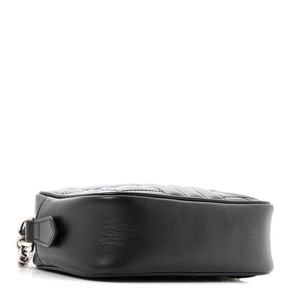 Calfskin Matelasse Aria GG Marmont Chain Shoulder Bag Black