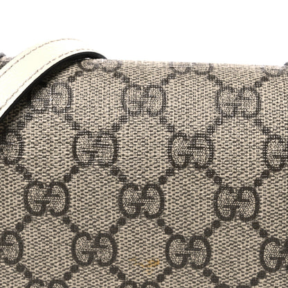GG Supreme Monogram Azalea Calfskin Mini Horsebit 1955 Crossbody Bag Beige Ebony Mystic White