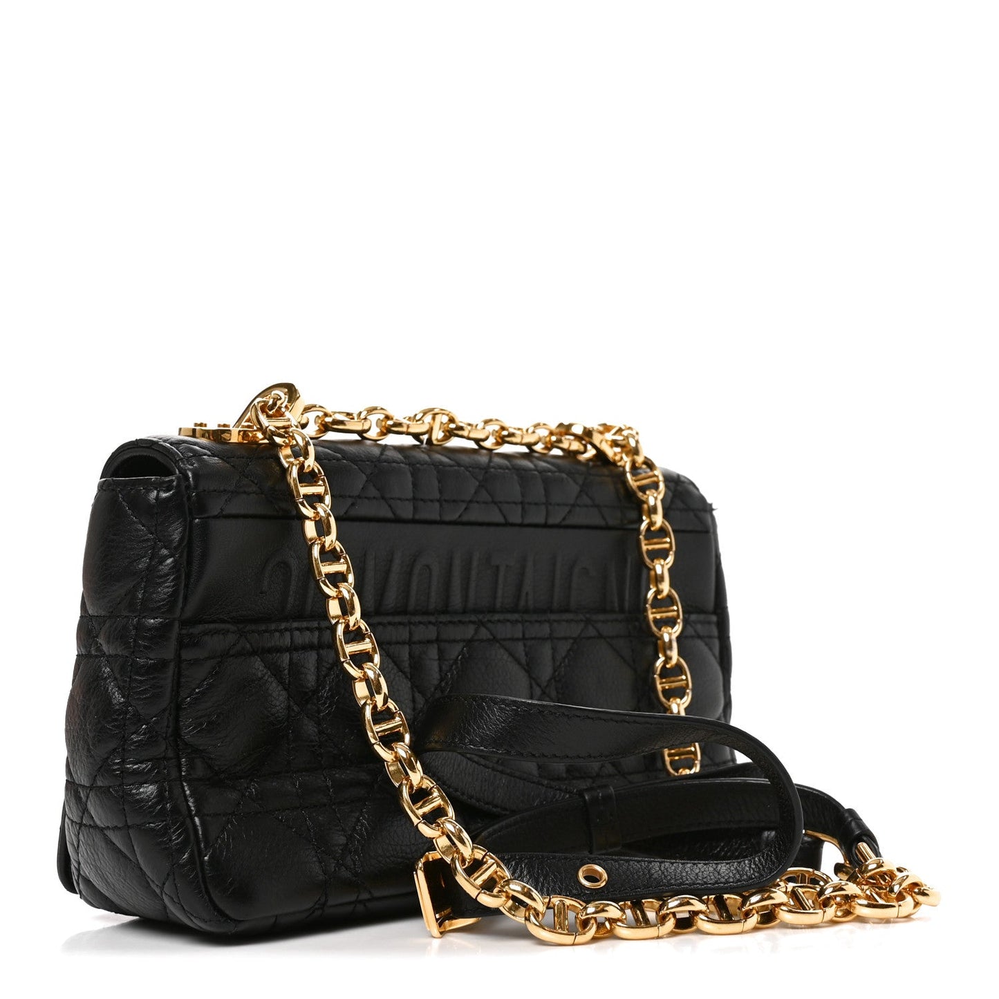 Calfskin Cannage Small Caro Bag Black