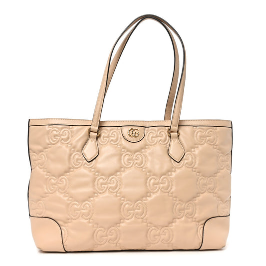 Calfskin GG Matelasse Medium Ophidia Shopping Tote Beige