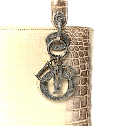 Niloticus Crocodile Himalaya Crystal Small Lady Dior White