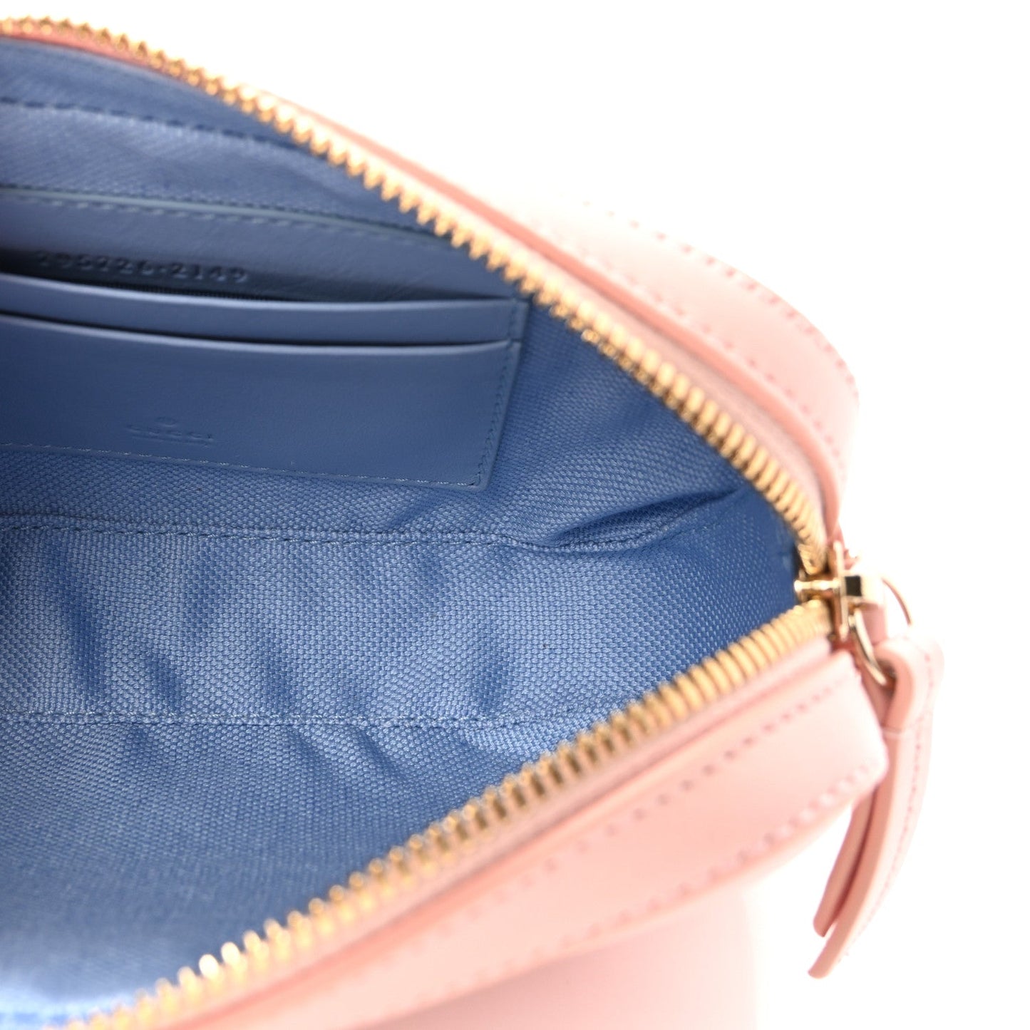 Dollar Calfskin Enamel Super Mini GG Marmont Chain Shoulder Bag Light Pink Blue