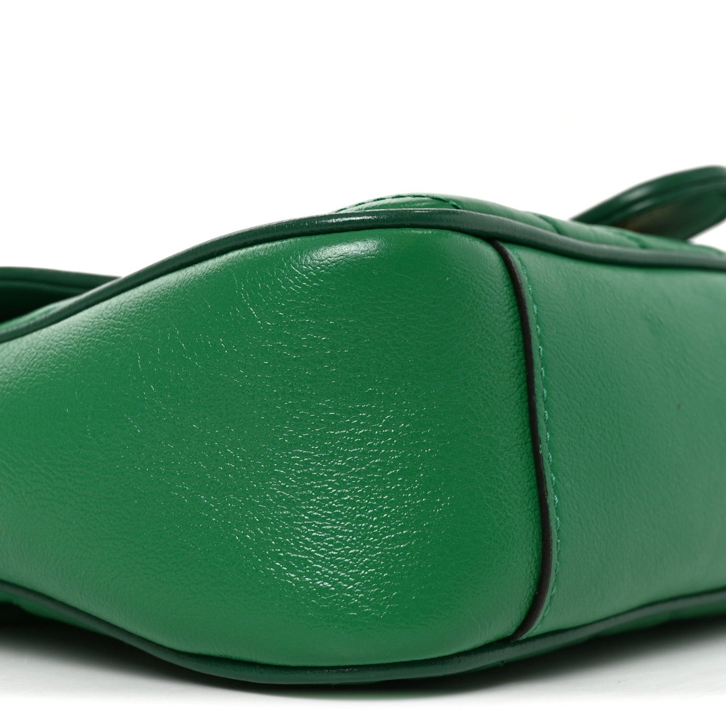Azalea Calfskin Enamel Matelasse Diagonal Small Torchon GG Marmont Shoulder Bag New Shamarock Emerald