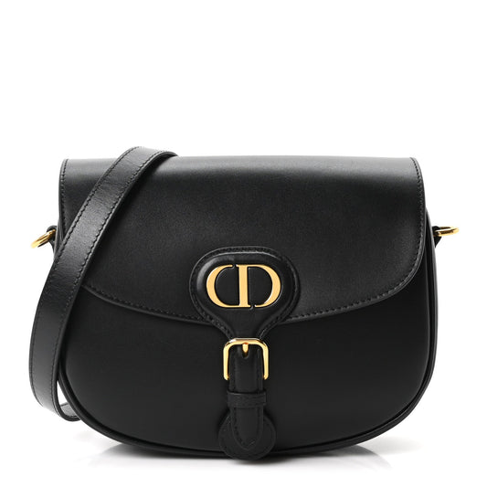 Box Calfskin Medium Bobby Flap Black