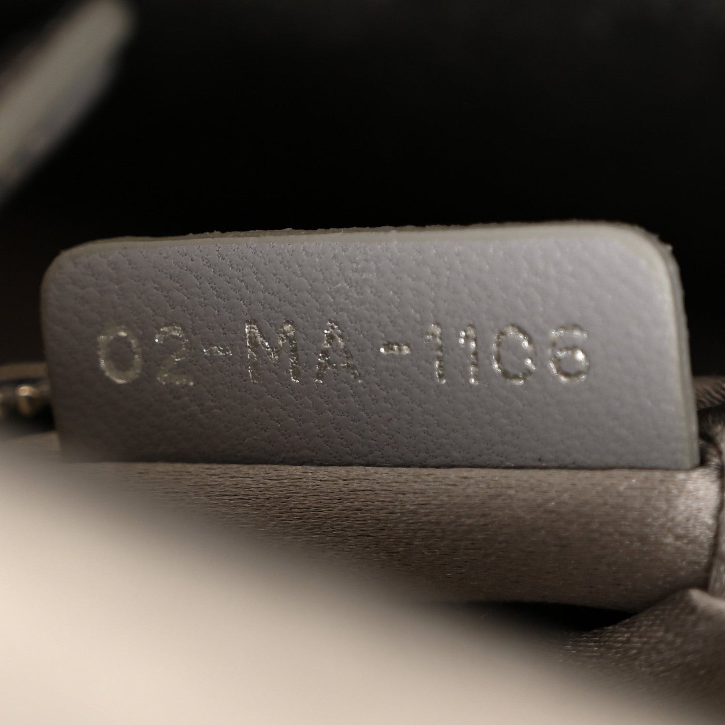 Satin Crystal Cannage Mini Lady Dior Gray