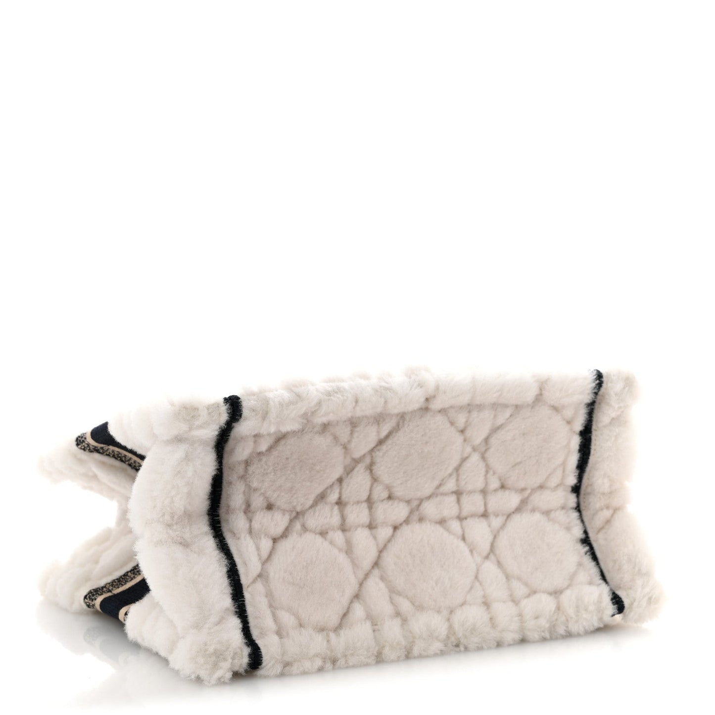 Shearling Cannage Small Book Tote Ecru Blue