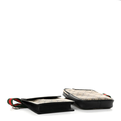 GG Supreme Monogram Web Belt Bag Black