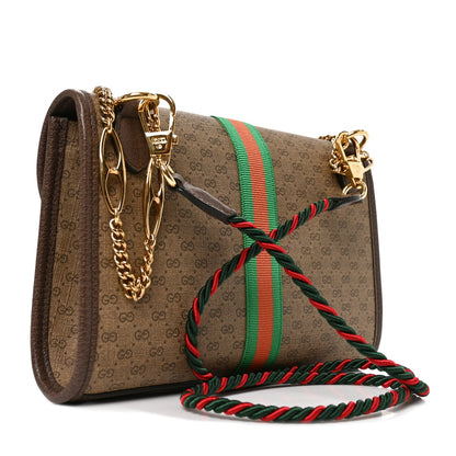 Mini Vintage GG Supreme Monogram Web Small Rajah Slim Flap Shoulder Bag Beige New Acero