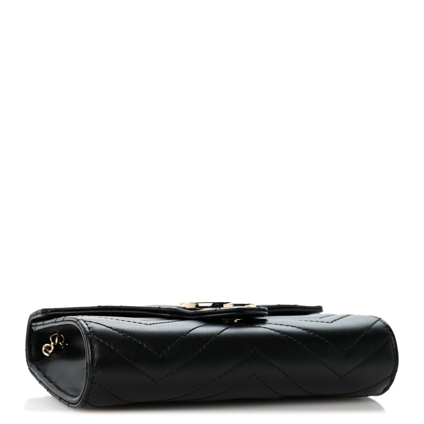 Calfskin Matelasse GG Marmont Chain Wallet Black