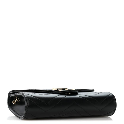 Calfskin Matelasse GG Marmont Chain Wallet Black