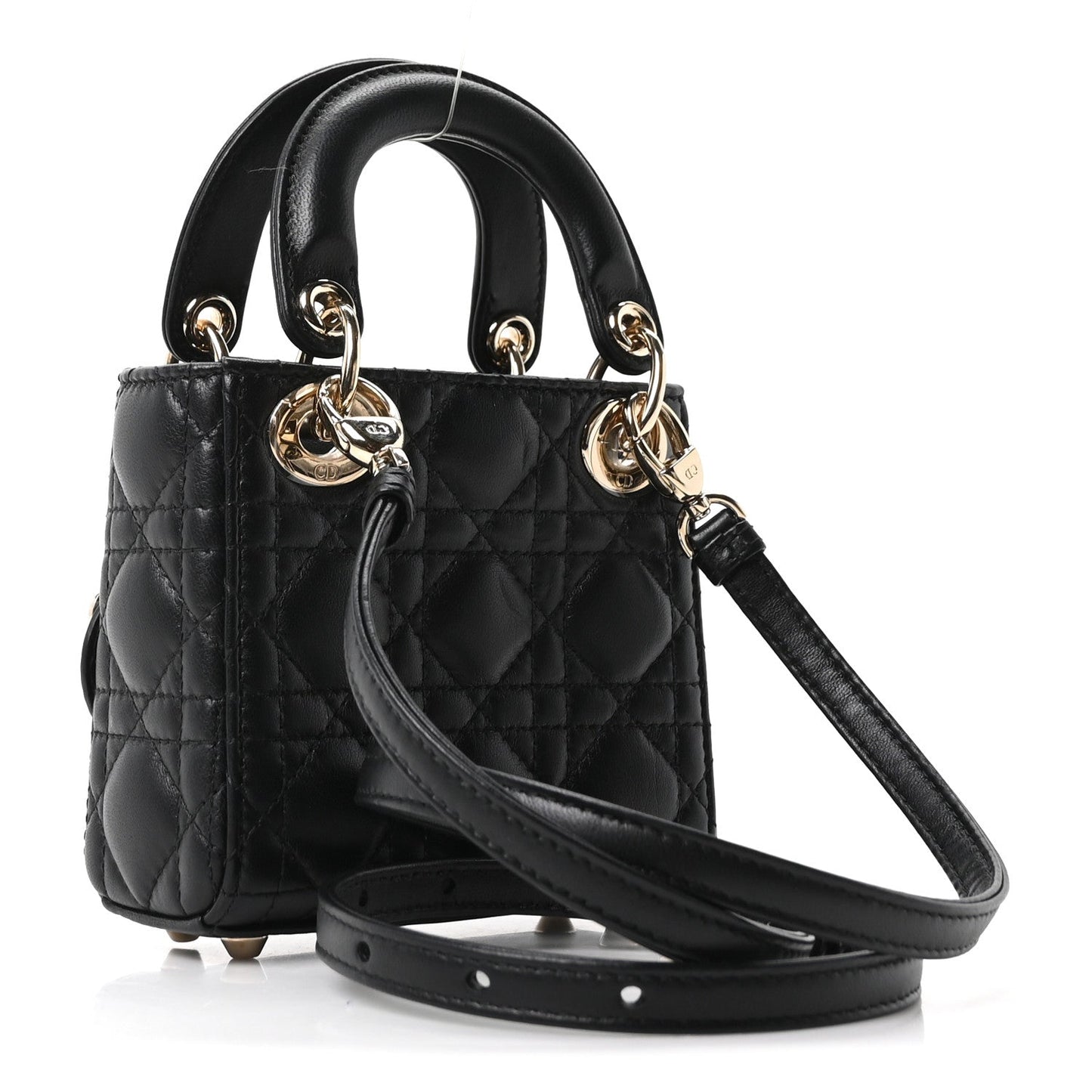 Lambskin Cannage Micro Lady Dior Black