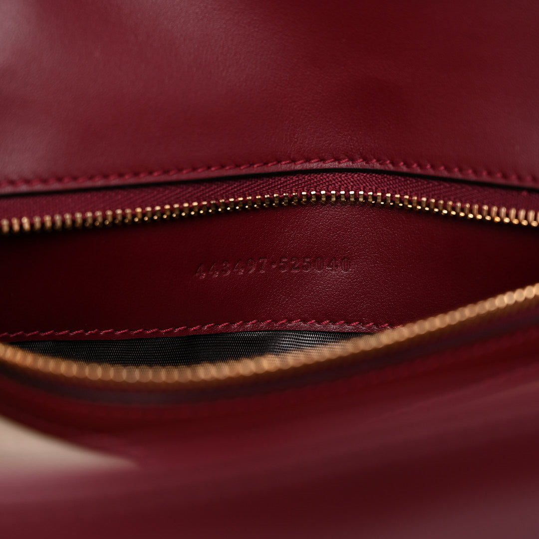 Calfskin Matelasse Small GG Marmont Shoulder Bag Rosso Ancora Red