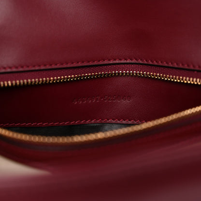 Calfskin Matelasse Small GG Marmont Shoulder Bag Rosso Ancora Red