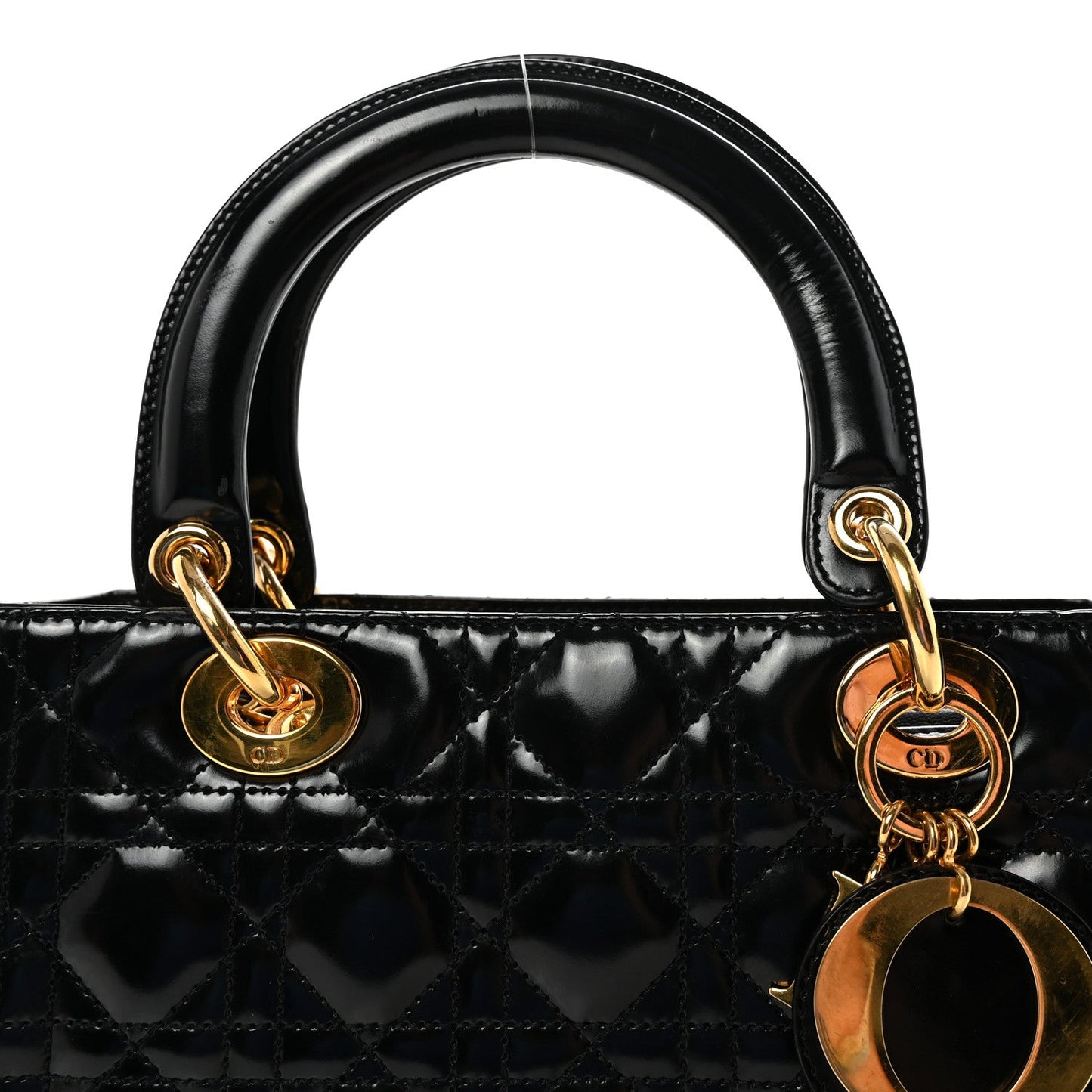 Patent Cannage Medium Lady Dior Black