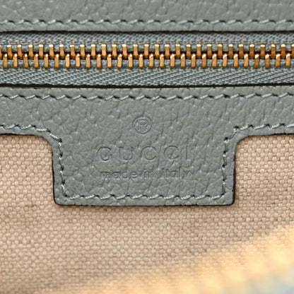 GG Supreme Monogram Textured Calfskin Web Super Mini Ophidia Shoulder Bag Light Blue