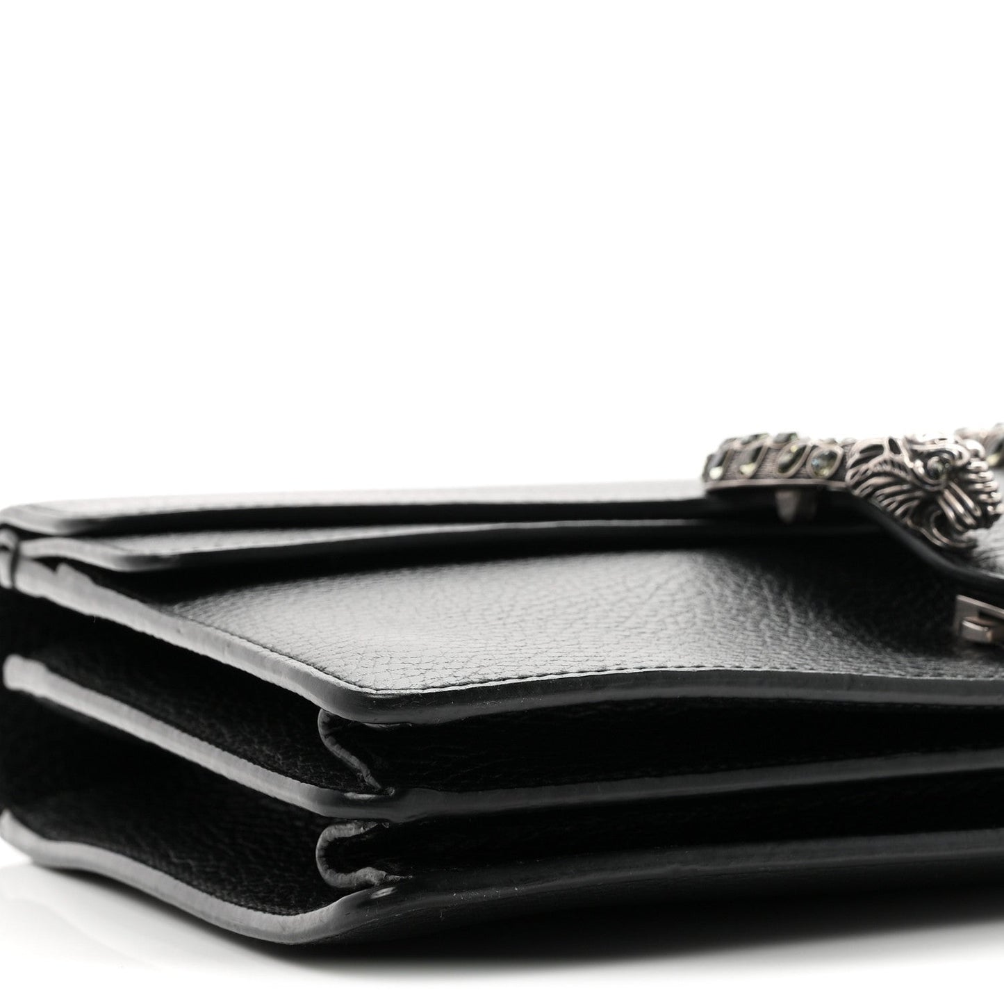 Pebbled Calfskin Small Dionysus Shoulder Bag Black