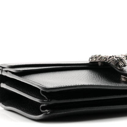 Pebbled Calfskin Small Dionysus Shoulder Bag Black