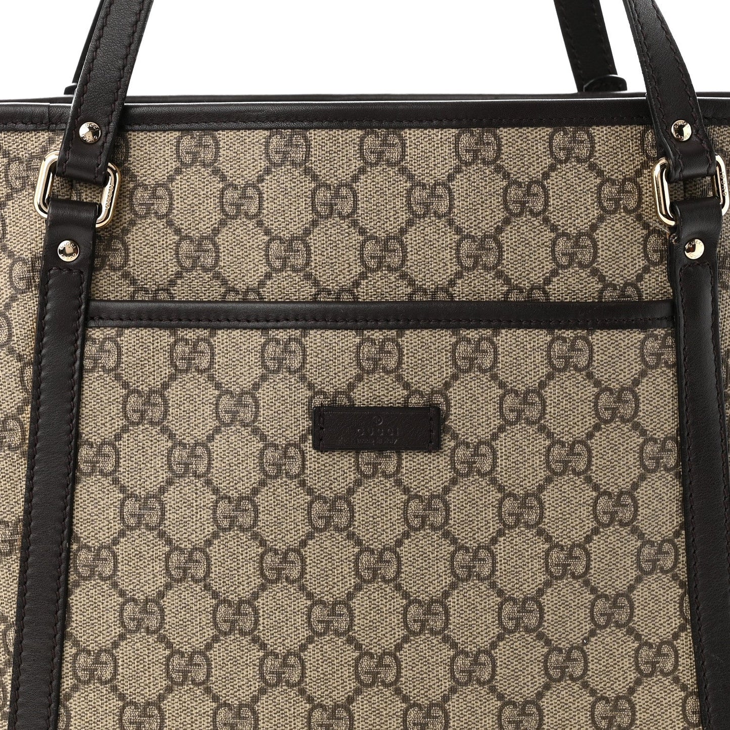 GG Supreme Monogram Medium Joy Tote Dark Brown