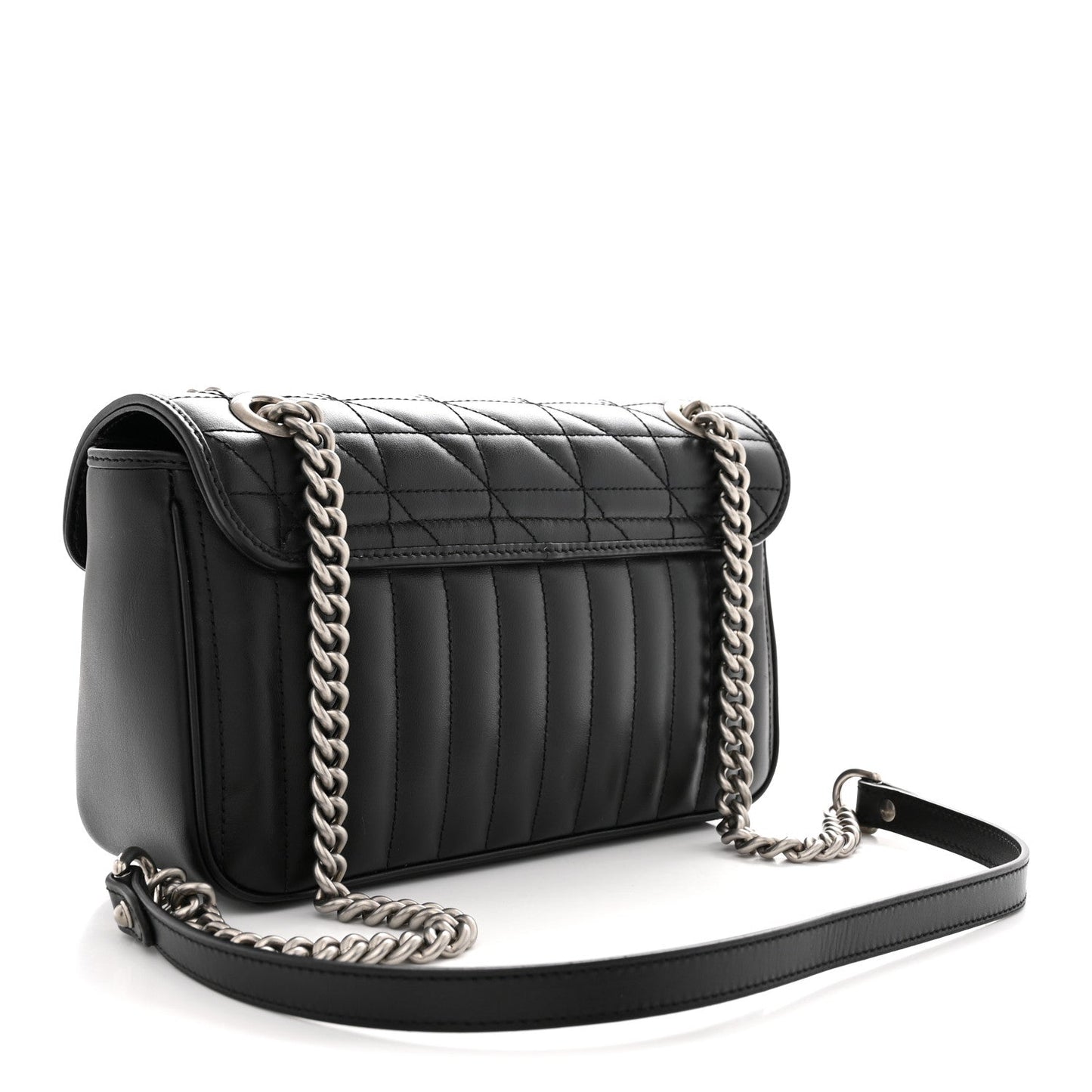 Calfskin Matelasse Aria Small GG Marmont Shoulder Bag Black