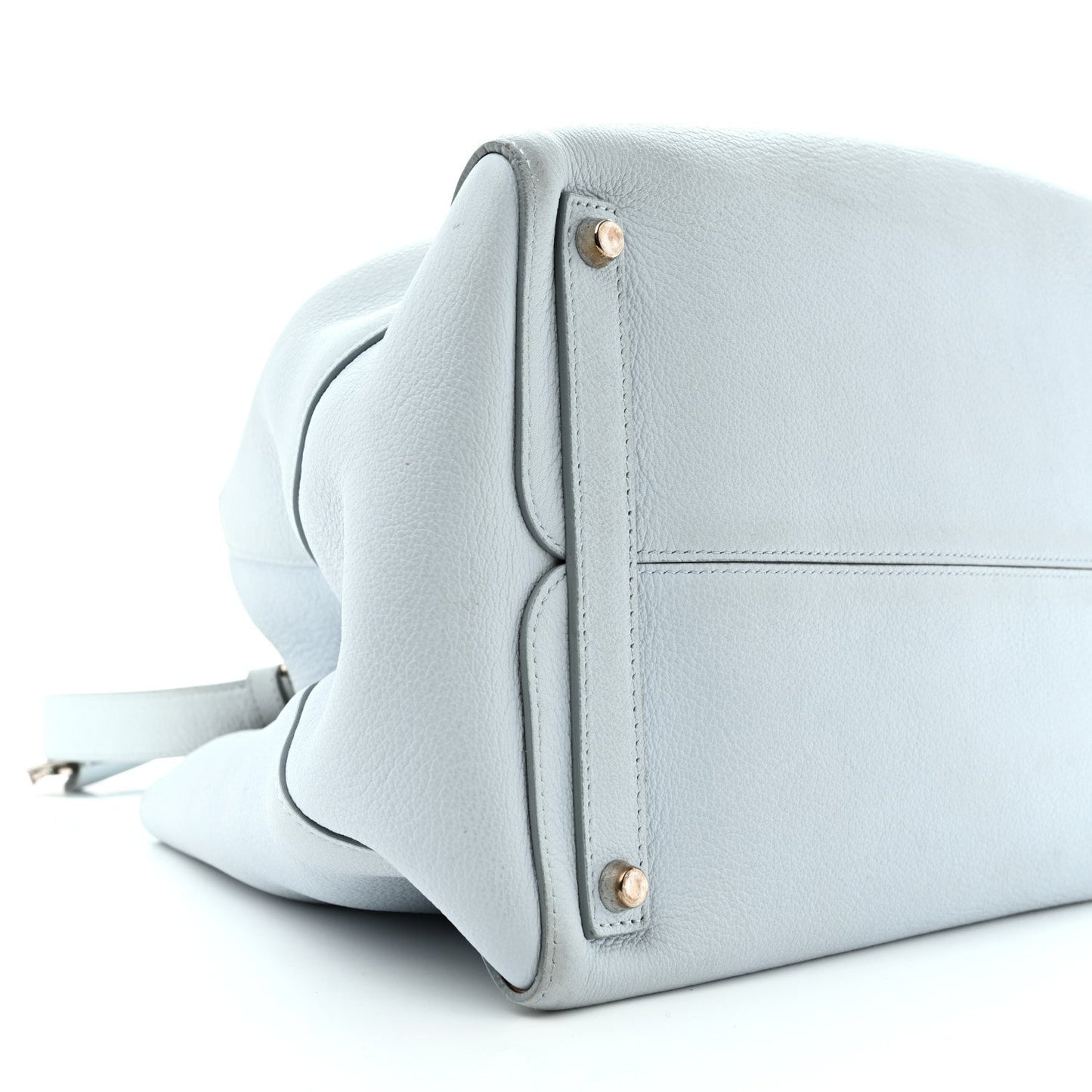 Supple Grained Calfskin Large Open Bar Tote Light Blue