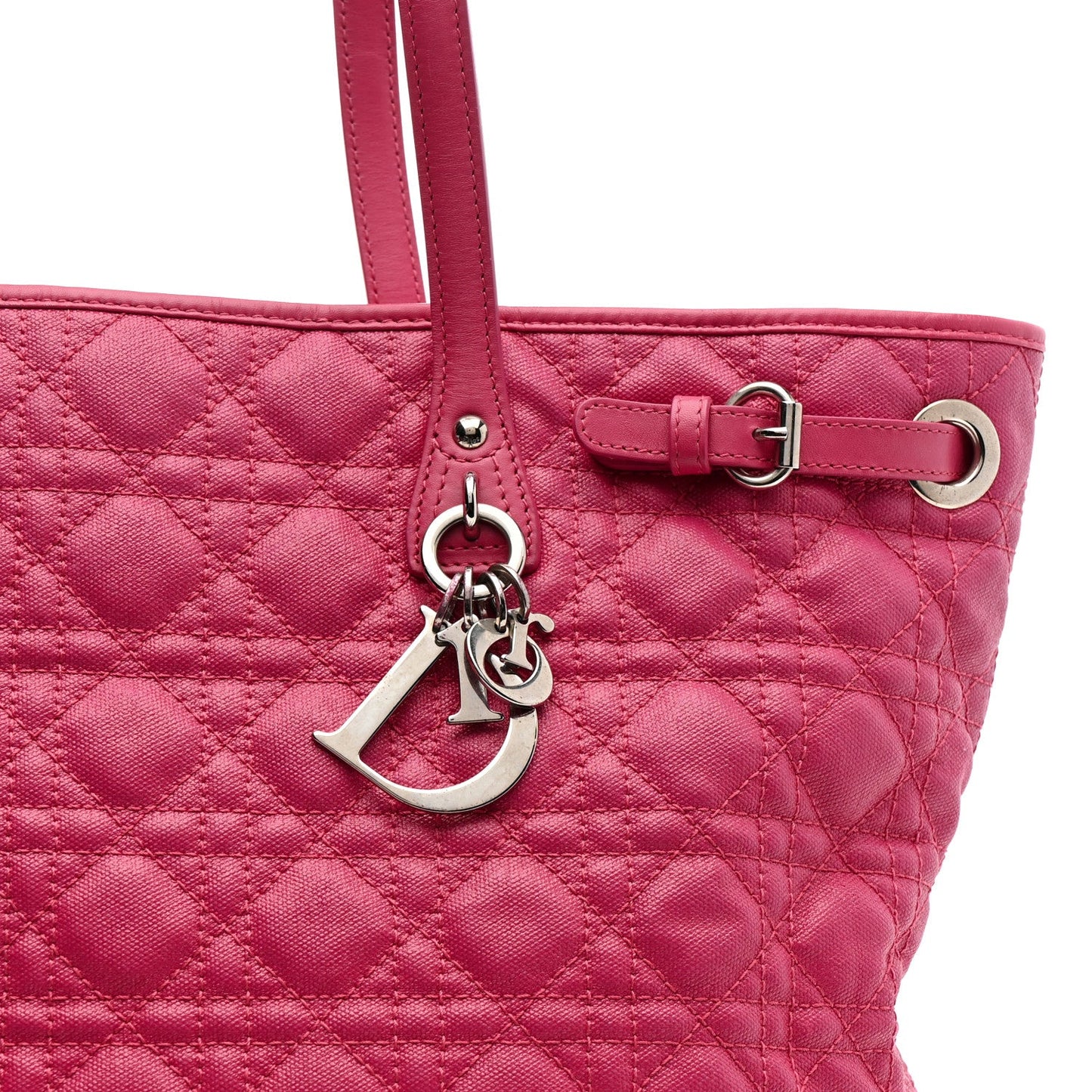 Coated Canvas Cannage Medium Panarea Tote Pink