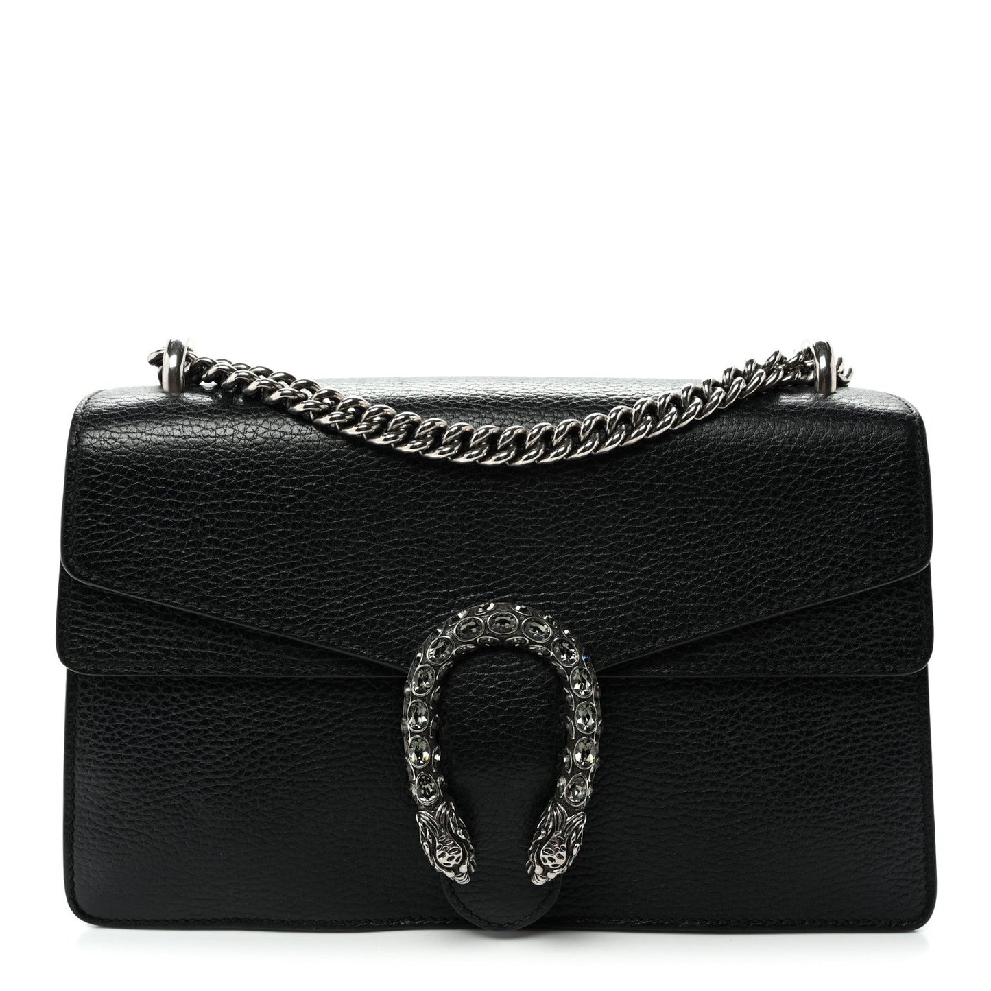 Pebbled Calfskin Small Dionysus Shoulder Bag Black