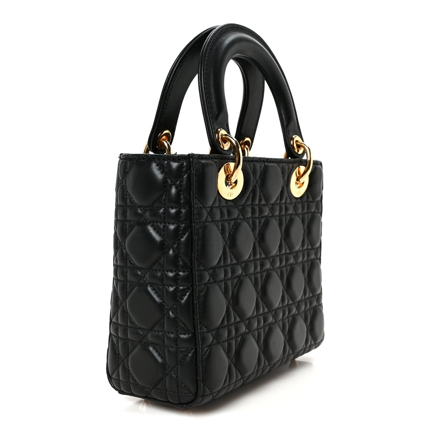 Lambskin Cannage Small Lady Dior Black