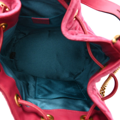 Velvet Matelasse GG Marmont Bucket Bag Light Raspberry Rose