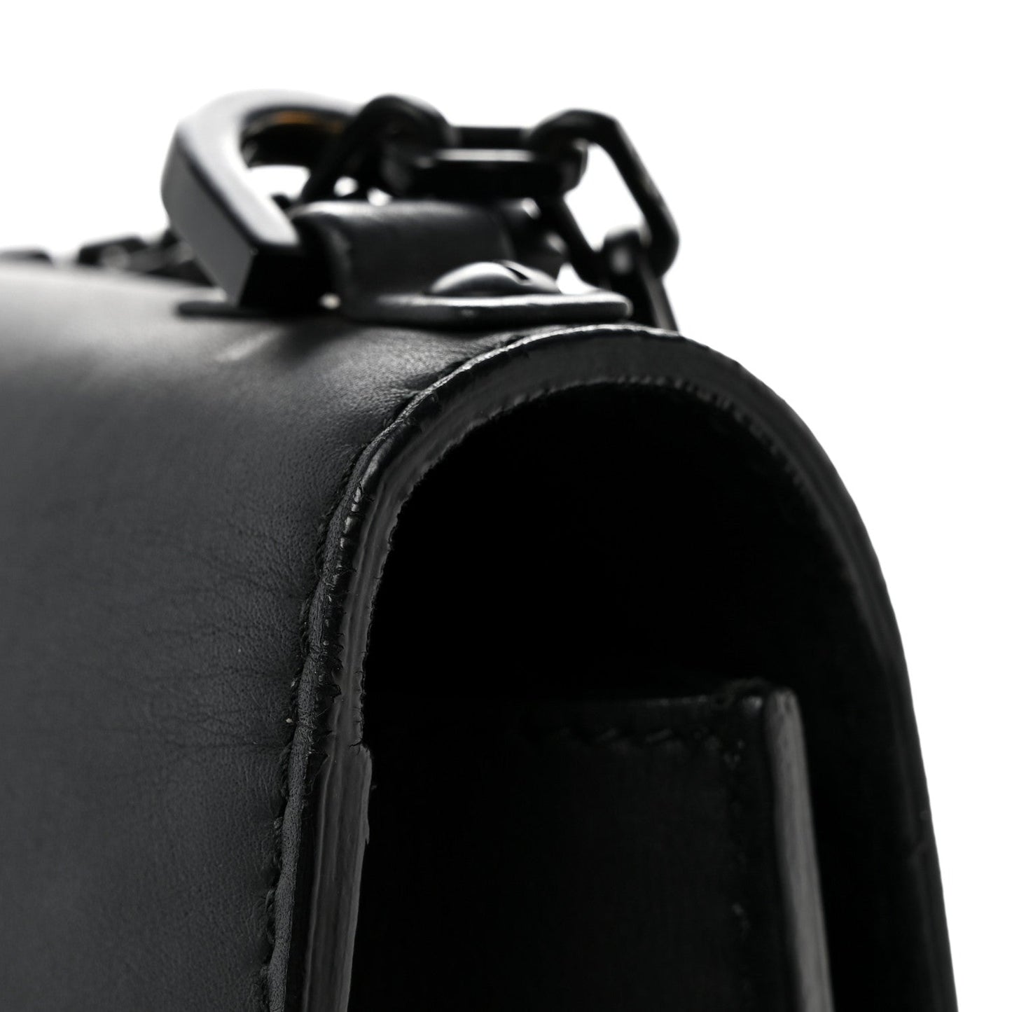 Ultra Matte Calfskin J'Adior Chain Flap Bag Black