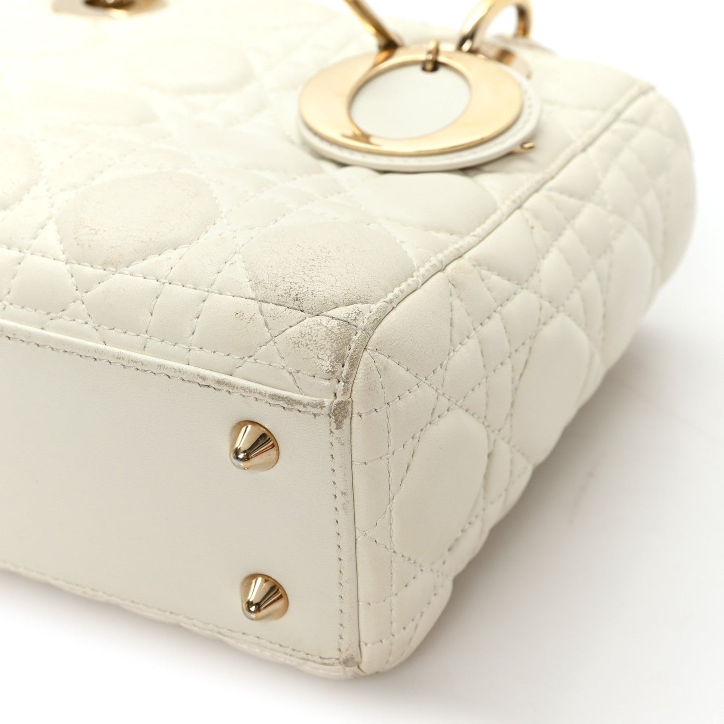 Lambskin Cannage Small My ABCDior Lady Dior White