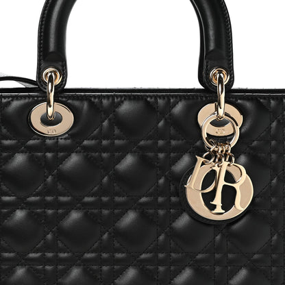Lambskin Cannage Large Lady Dior Black