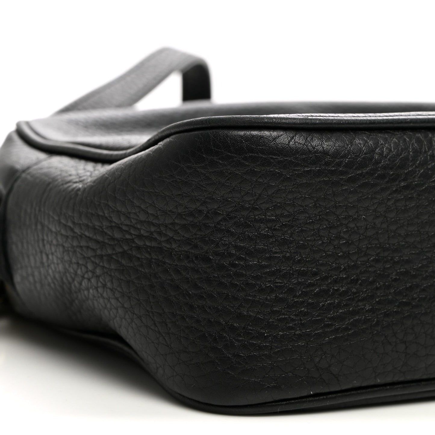 Pebbled Calfskin Small Soho Disco Bag Black
