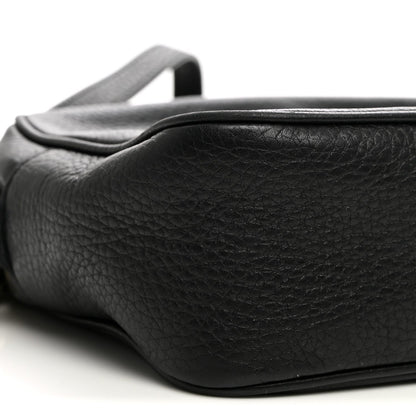 Pebbled Calfskin Small Soho Disco Bag Black
