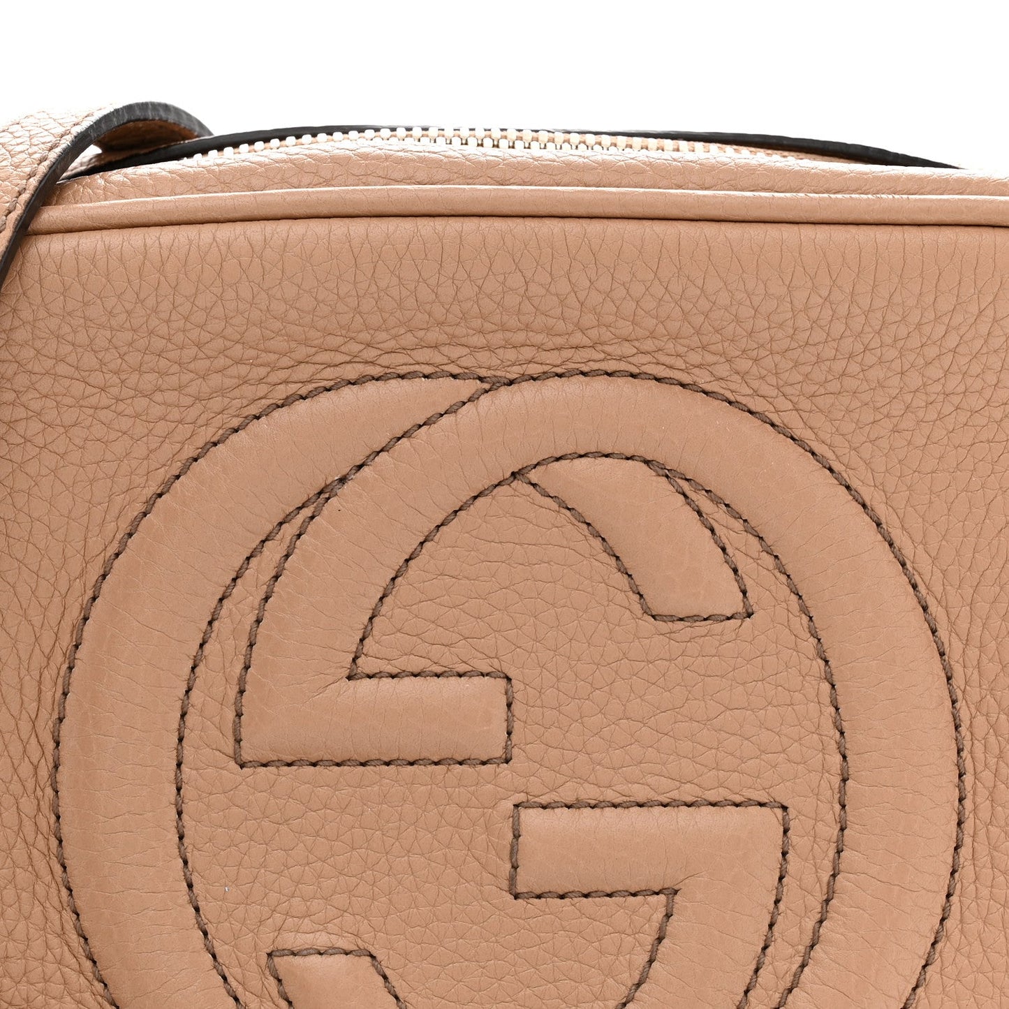 Pebbled Calfskin Small Soho Disco Bag Camelia